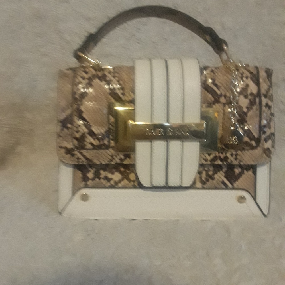 RIVER ISLAND Beige Snake Purse